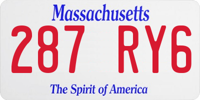 MA license plate 287RY6