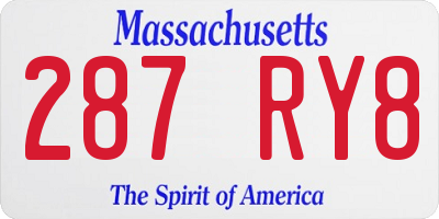 MA license plate 287RY8
