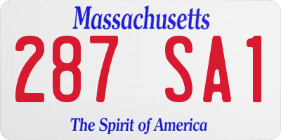 MA license plate 287SA1