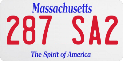 MA license plate 287SA2