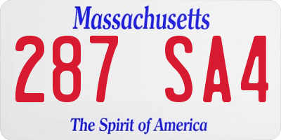 MA license plate 287SA4