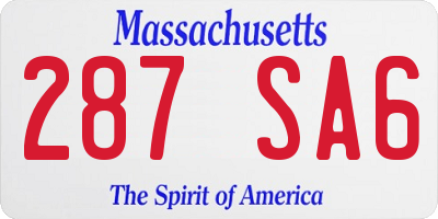 MA license plate 287SA6