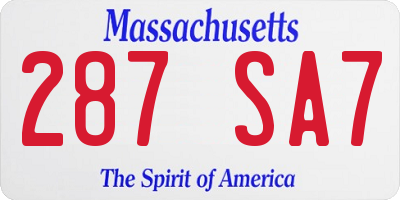 MA license plate 287SA7