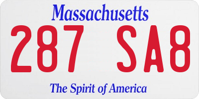 MA license plate 287SA8