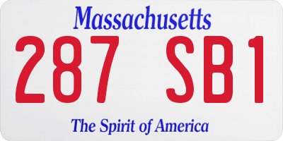 MA license plate 287SB1