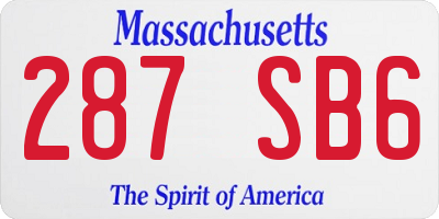 MA license plate 287SB6