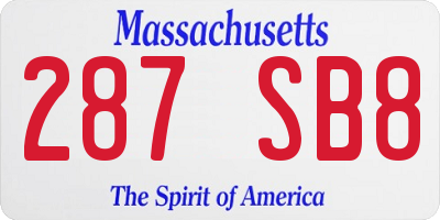MA license plate 287SB8