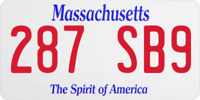 MA license plate 287SB9