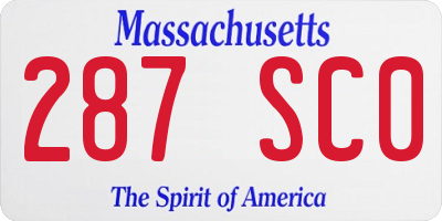 MA license plate 287SC0