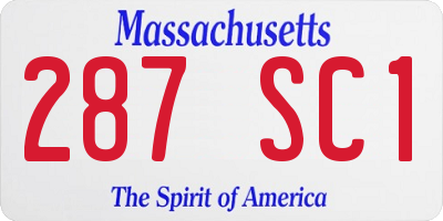 MA license plate 287SC1