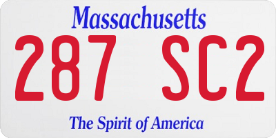 MA license plate 287SC2