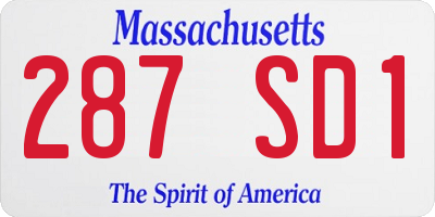 MA license plate 287SD1