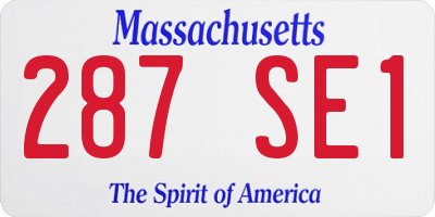 MA license plate 287SE1