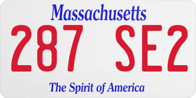 MA license plate 287SE2
