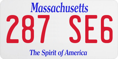 MA license plate 287SE6
