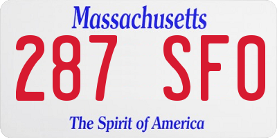 MA license plate 287SF0