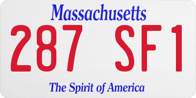 MA license plate 287SF1
