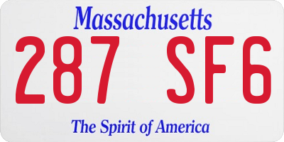 MA license plate 287SF6