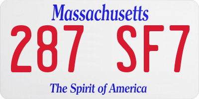 MA license plate 287SF7