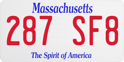 MA license plate 287SF8