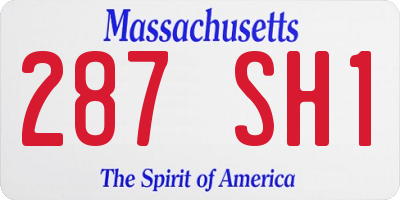 MA license plate 287SH1