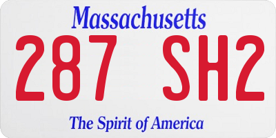 MA license plate 287SH2
