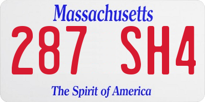MA license plate 287SH4
