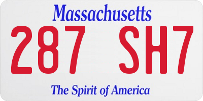 MA license plate 287SH7
