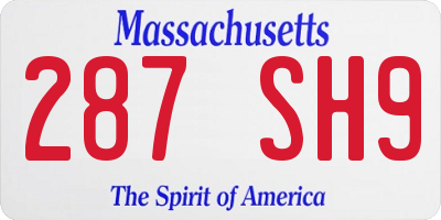MA license plate 287SH9