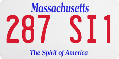 MA license plate 287SI1