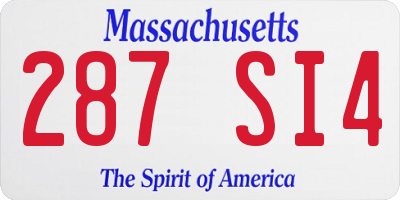 MA license plate 287SI4