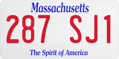MA license plate 287SJ1