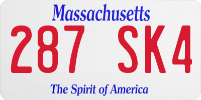 MA license plate 287SK4