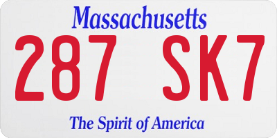 MA license plate 287SK7