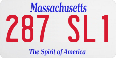 MA license plate 287SL1
