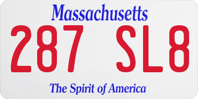 MA license plate 287SL8