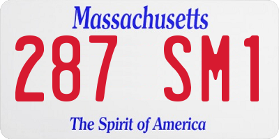MA license plate 287SM1