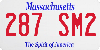 MA license plate 287SM2