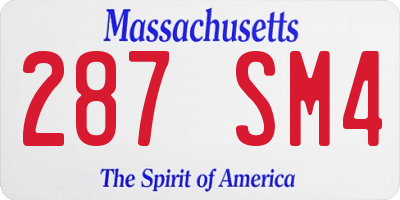 MA license plate 287SM4