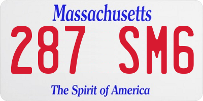 MA license plate 287SM6