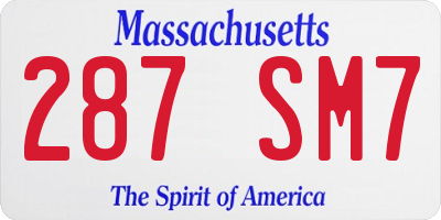 MA license plate 287SM7