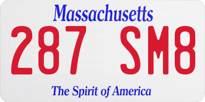 MA license plate 287SM8
