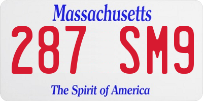 MA license plate 287SM9