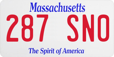MA license plate 287SN0
