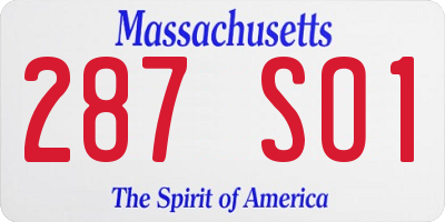MA license plate 287SO1