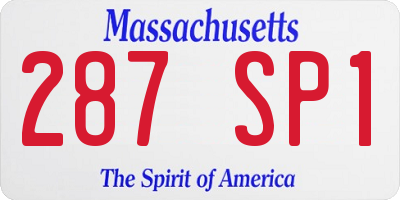 MA license plate 287SP1