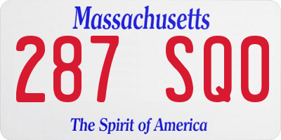MA license plate 287SQ0