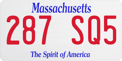 MA license plate 287SQ5