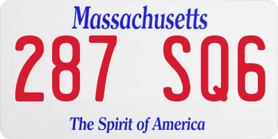MA license plate 287SQ6