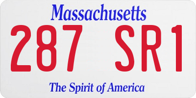 MA license plate 287SR1